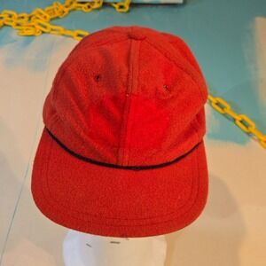 Vintage Red Wool Hat MCM Baseball Cap Adjustable‎ Mid 20th Century Gorpcore VTG